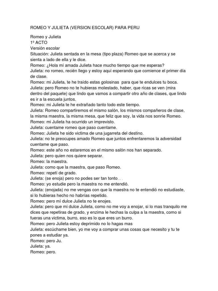Romeo y Julieta | PDF | Romeo y Julieta | Entretenimiento (general)