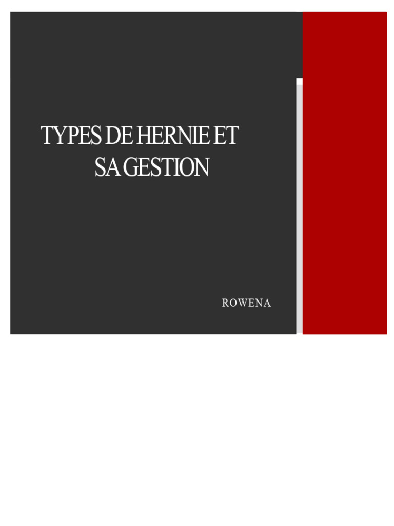 Types de Hernies et Leur Gestion | PDF | Maladies et troubles ...