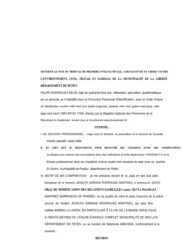 Modification des relations familiales à Petén | PDF | Justice | Crime ...