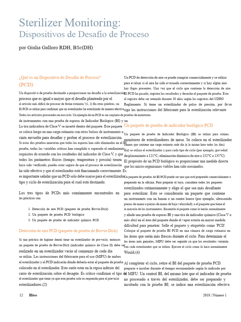 Monitoreo de Esterilizadores: PCD y BI | PDF | Esterilización ...
