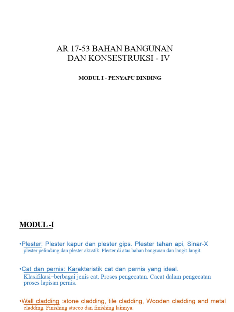 Panduan Cladding Dinding dan Pengecatan | PDF
