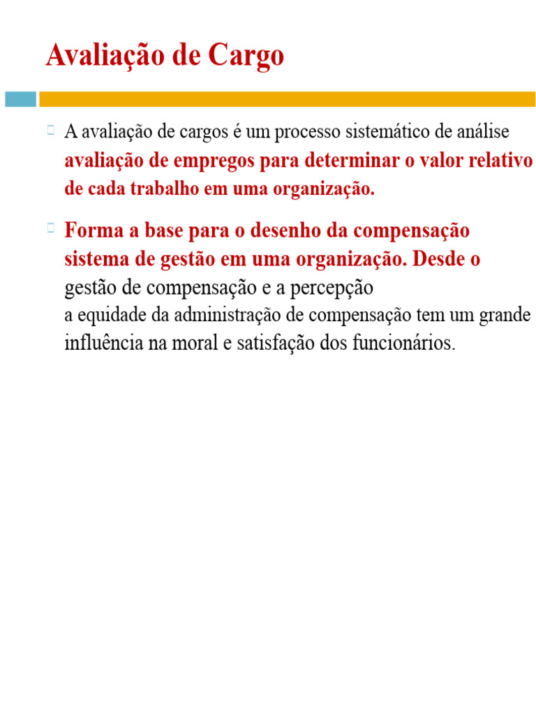 Avaliação de Cargos: Métodos e Princípios | PDF | Contabilidade ...
