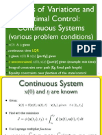 Calculus of Variations and Optimal Control: Continuous Systems