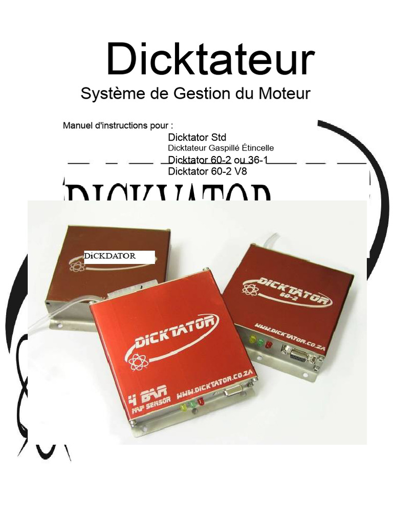 Manuel d'utilisation du logiciel Dicktator | PDF | Allumage | Injection ...