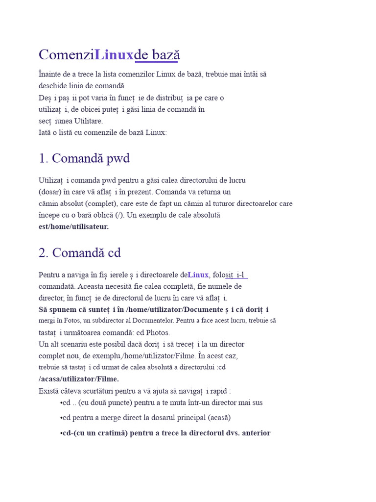 Toate Comenzile Linux | PDF