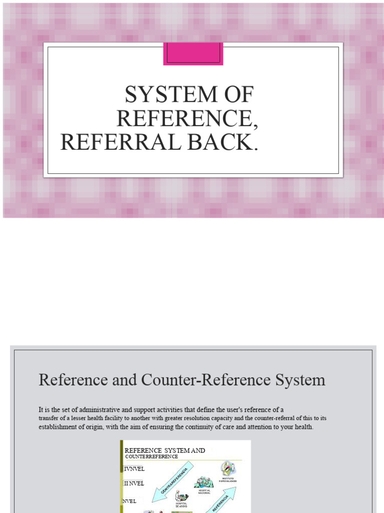 REFERENCE AND COUNTER-REFERENCE SYSTEMS | PDF | Health Care | Patient