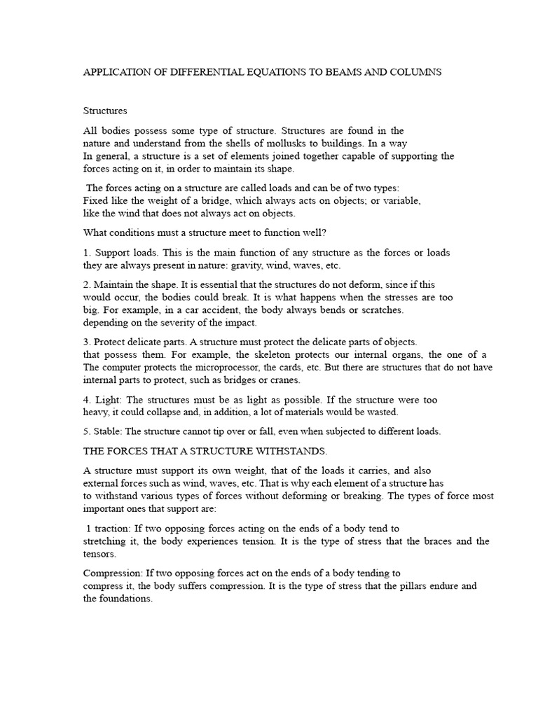 Differential Equations in Structural Beams | PDF | Beam (Structure ...