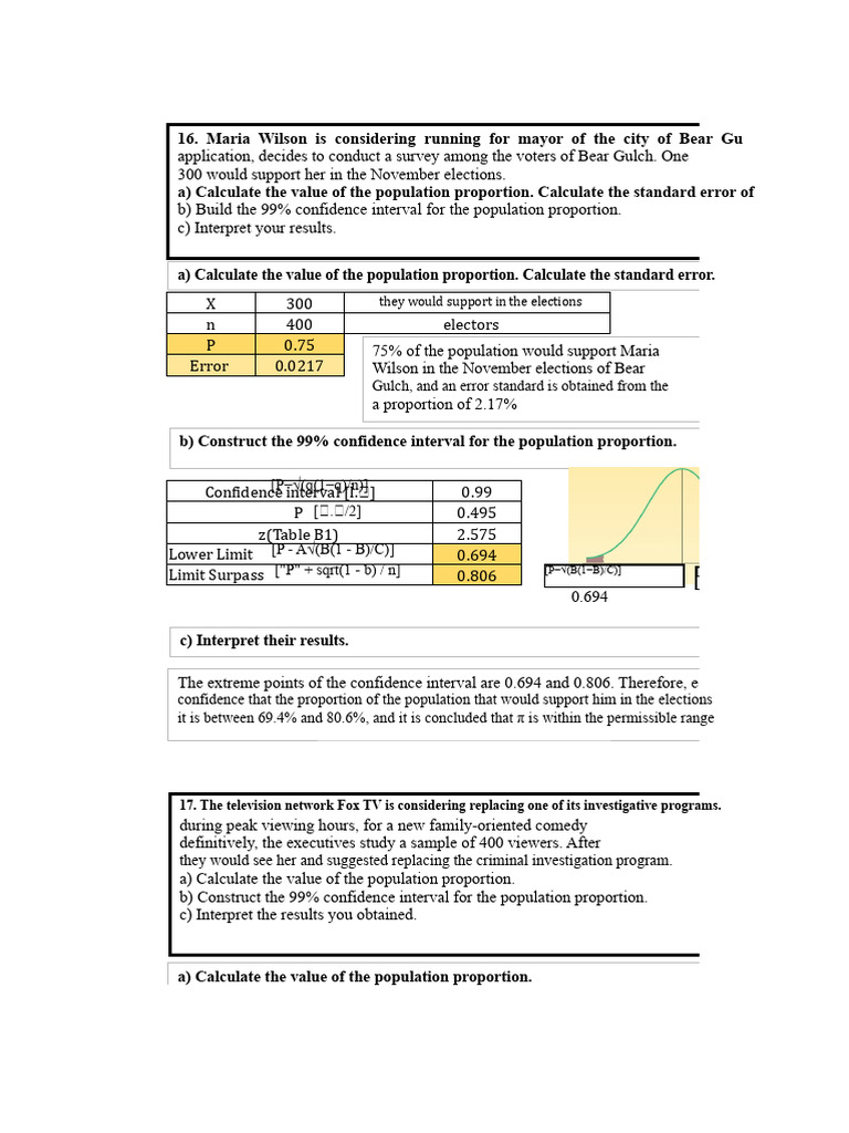 Voter Support Analysis for Bear Gulch | PDF | Confidence Interval ...