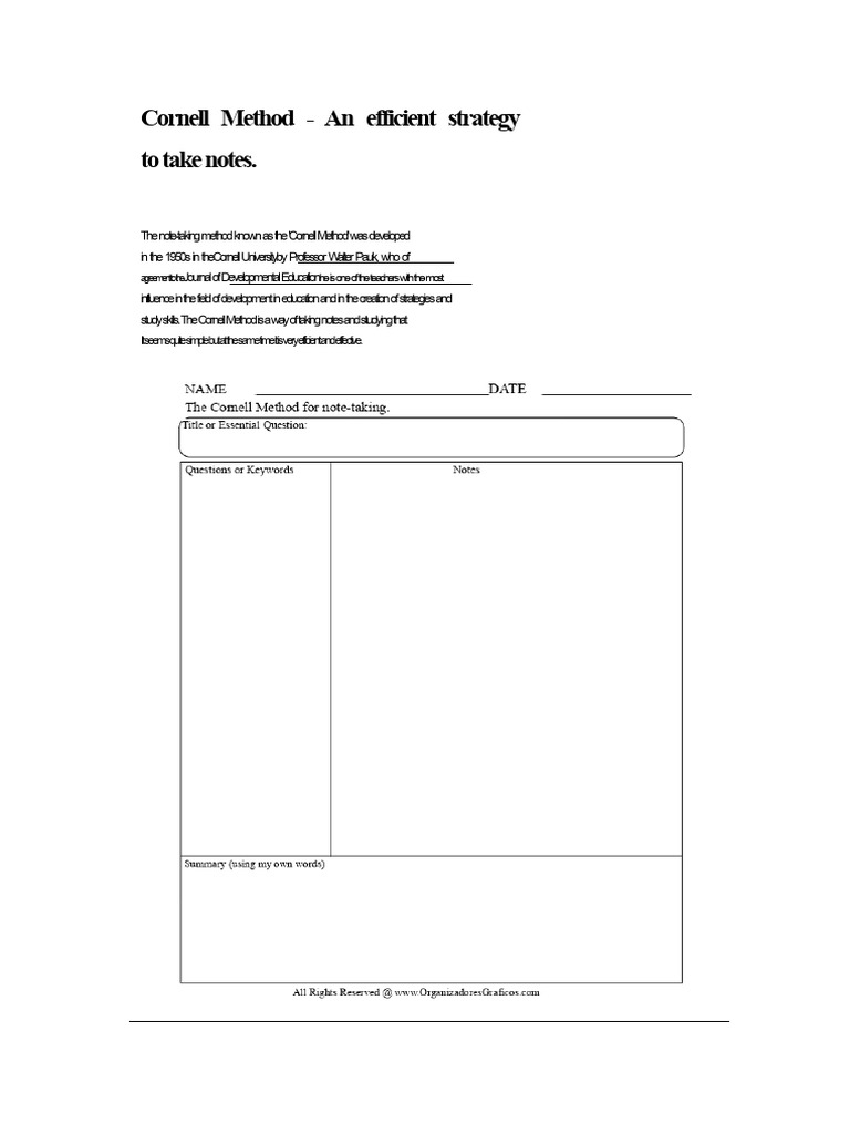 Mastering the Cornell Note-Taking Method | PDF