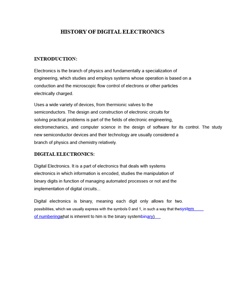Evolution of Digital Electronics History | PDF | Vacuum Tube | Electronics
