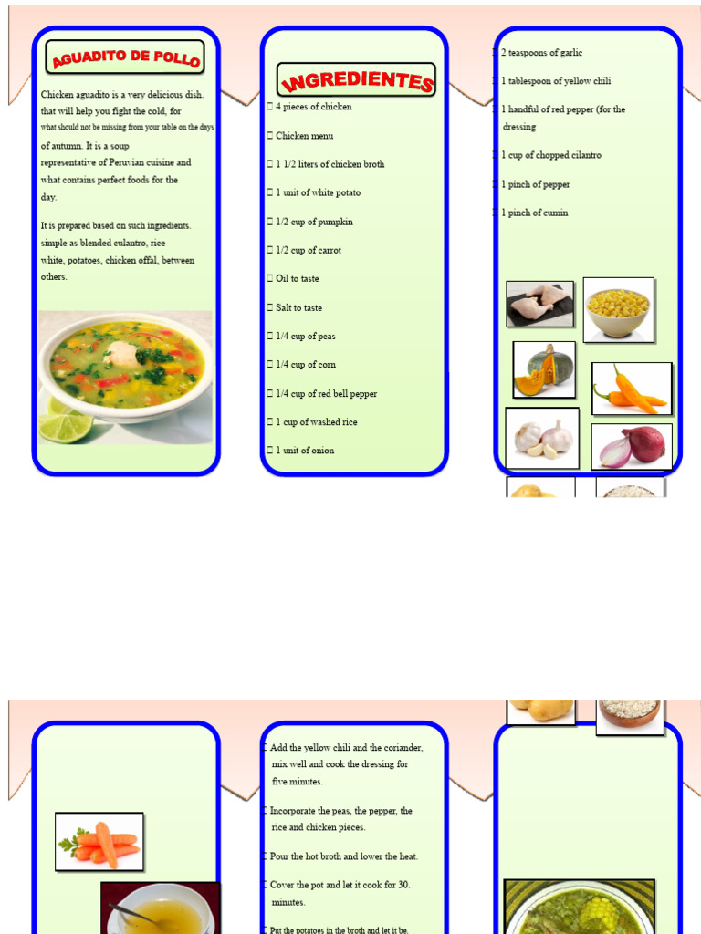 Chicken Aguadito Triptych | PDF | Foods | Cuisine