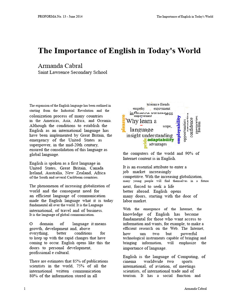 Importance of English in Global Communication | PDF | English Language ...