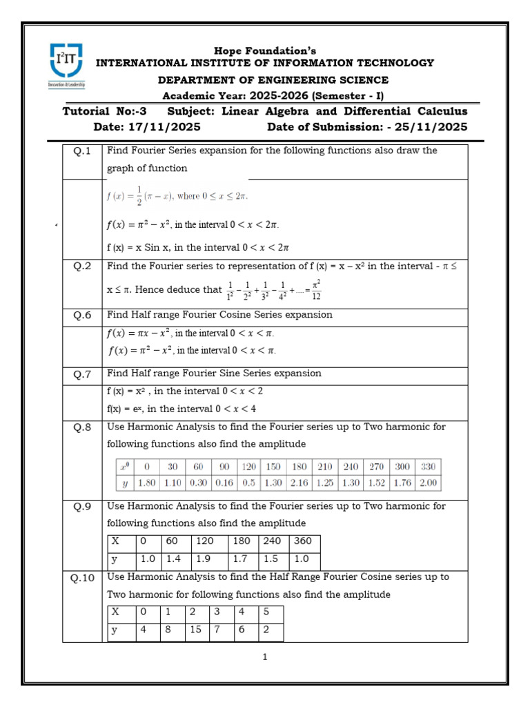 Fourier Series and Harmonic Analysis Guide | PDF