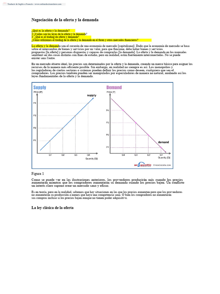 Oferta y Demanda en Trading Financiero | PDF | Oferta (economía ...