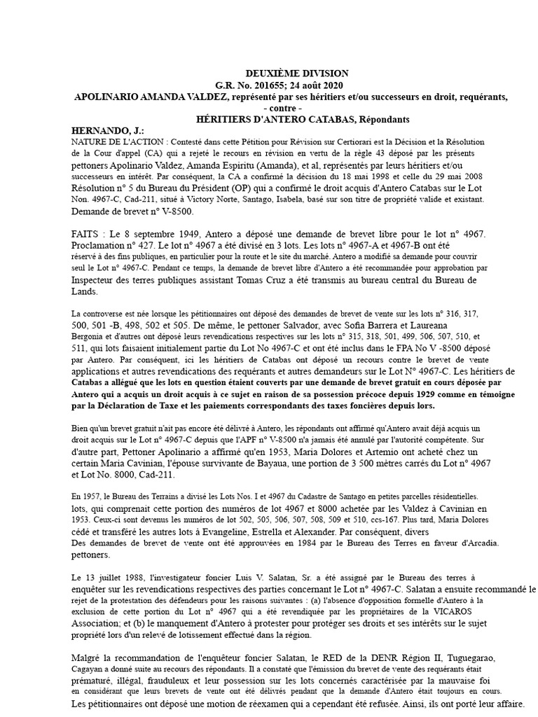 Droit de propriété contesté sur Lot 4967-C | PDF | Brevet | Dépôt de brevet