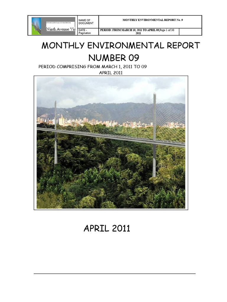 Environmental Monthly Report No. 9 | PDF | Waste | Municipal Solid Waste