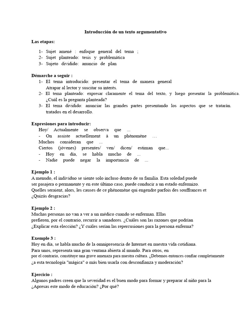 Cómo Introducir un Texto Argumentativo | PDF