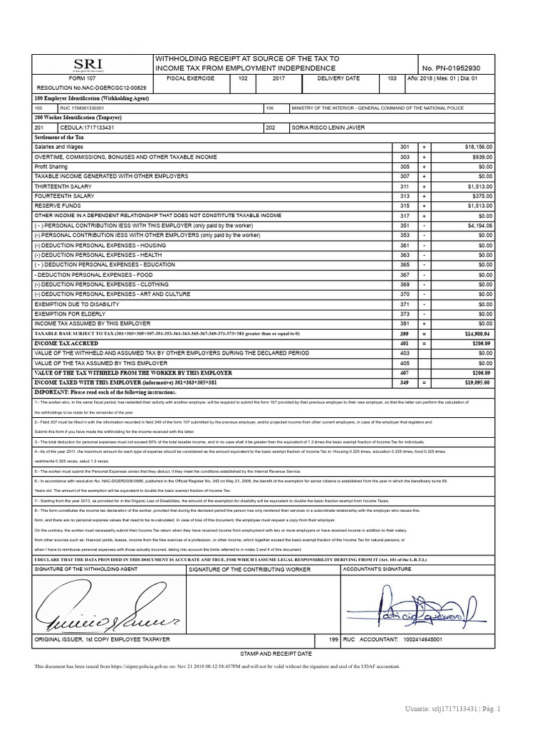 form 107 | PDF | Income Tax | Tax Deduction