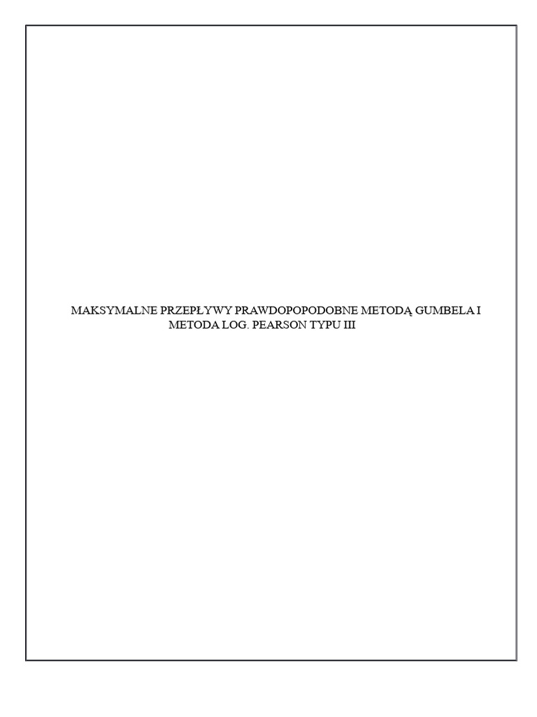 Metoda Gumbela I Pearsona | PDF