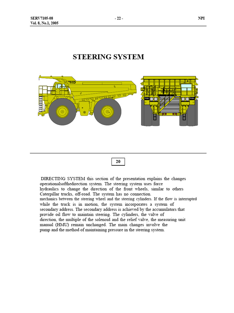 793D Steering System Overview | PDF | Pump | Valve