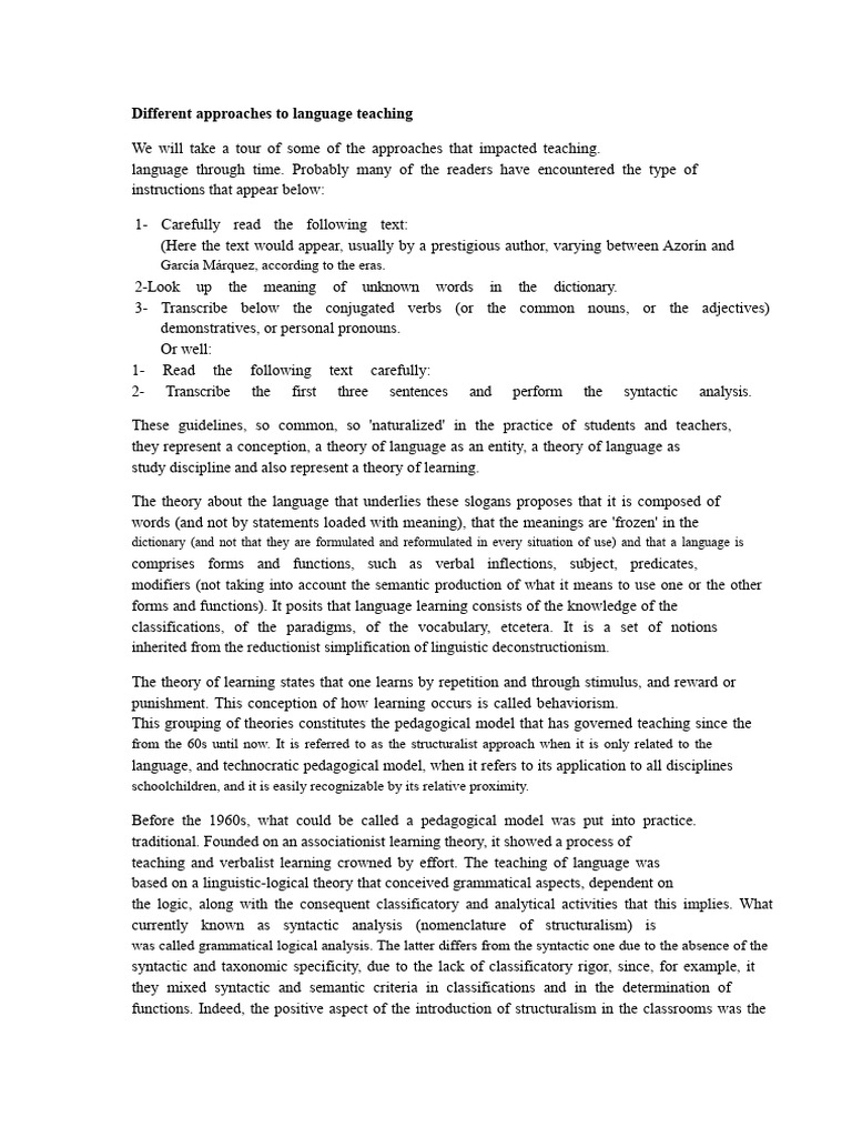 Different Approaches To Language Teaching (Marta Marín) and Stories of ...