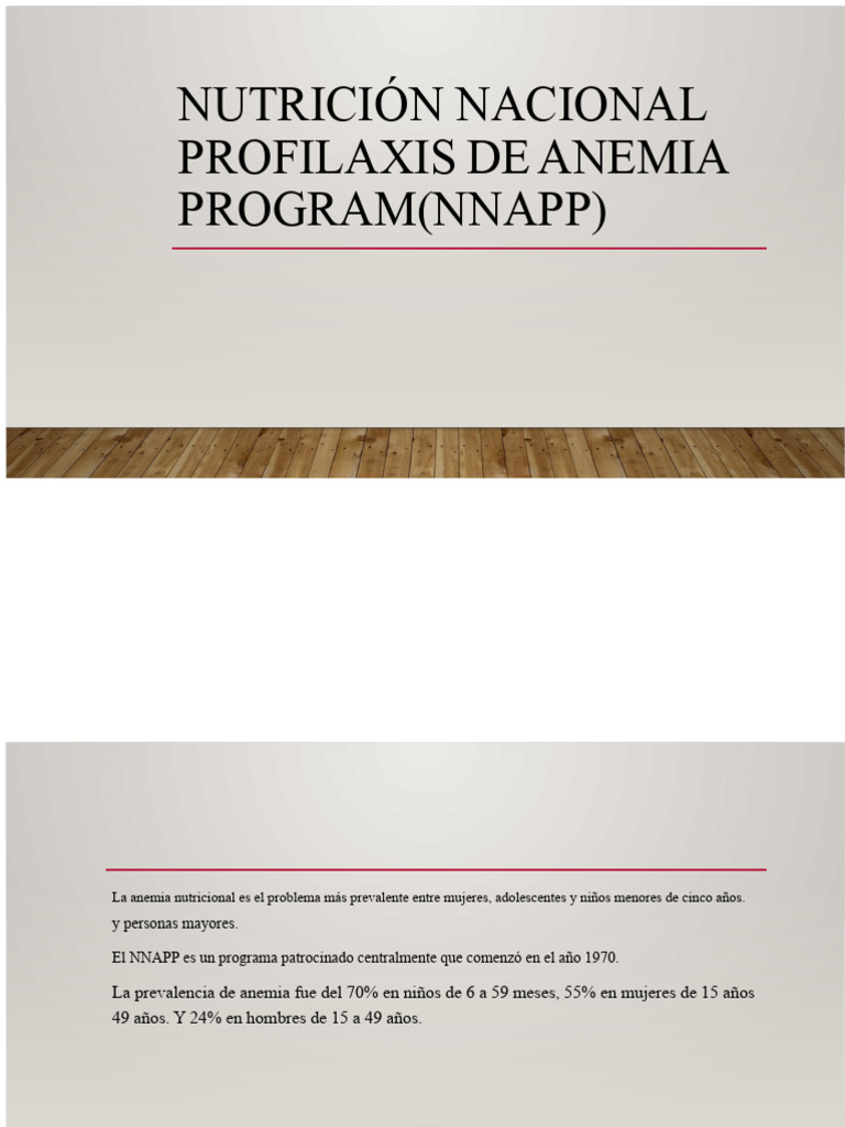 Programa NNAPP: Prevención de Anemia Nutricional | PDF