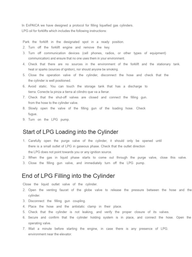 LPG Cylinder Filling Protocol Guide | PDF