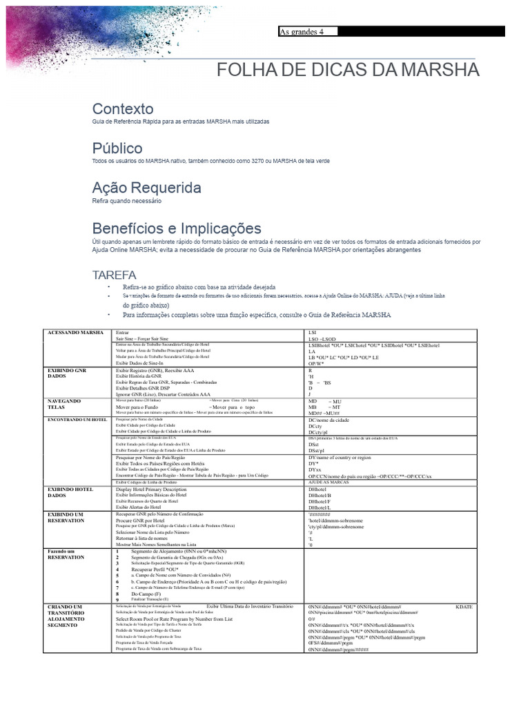 Dicas Rápidas para Uso do MARSHA | PDF