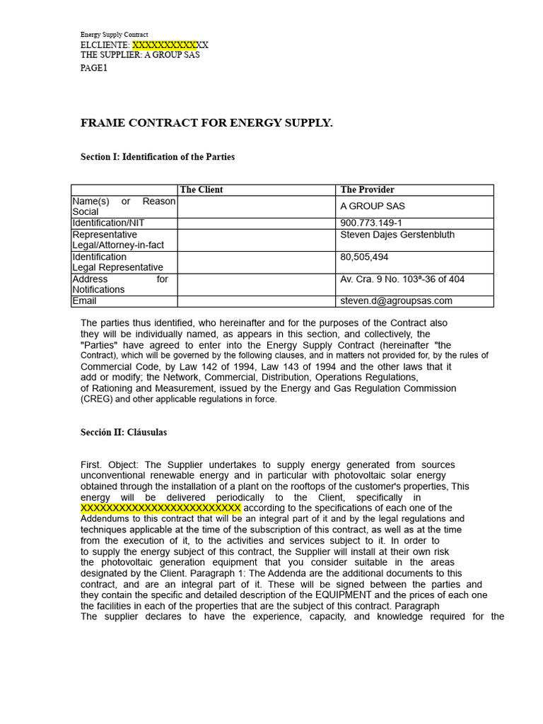 Energy Supply Contract Overview | PDF | Arbitration | Private Law
