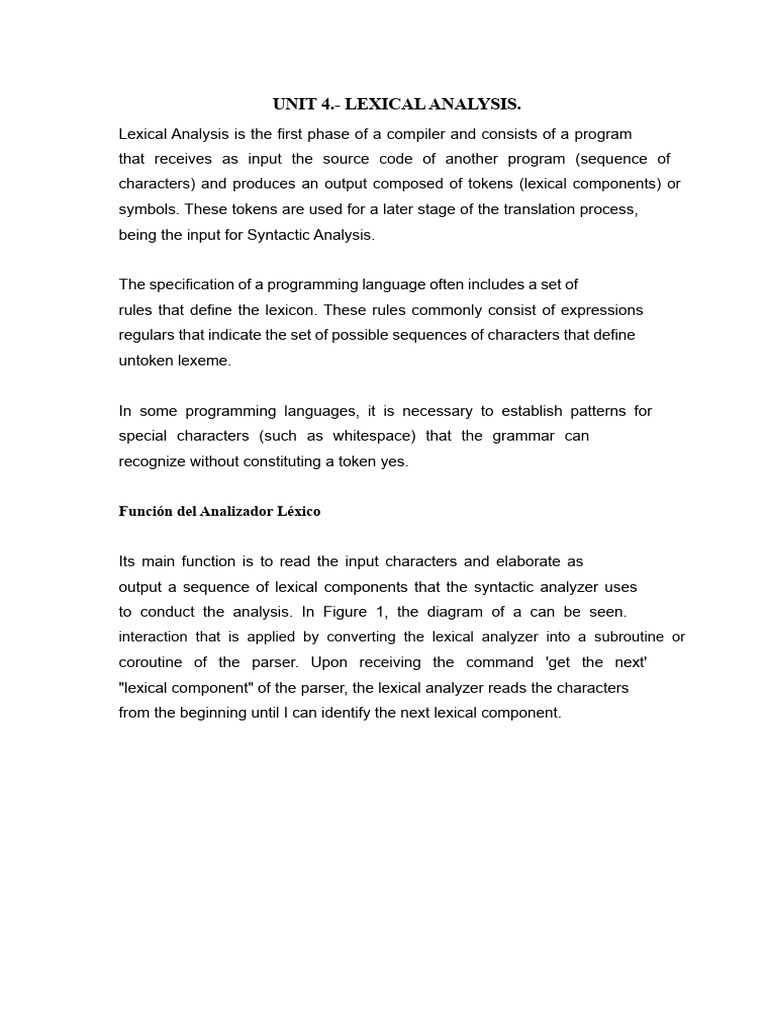 Lexical Analysis in Compiler Design | PDF | Parsing | Computer Science