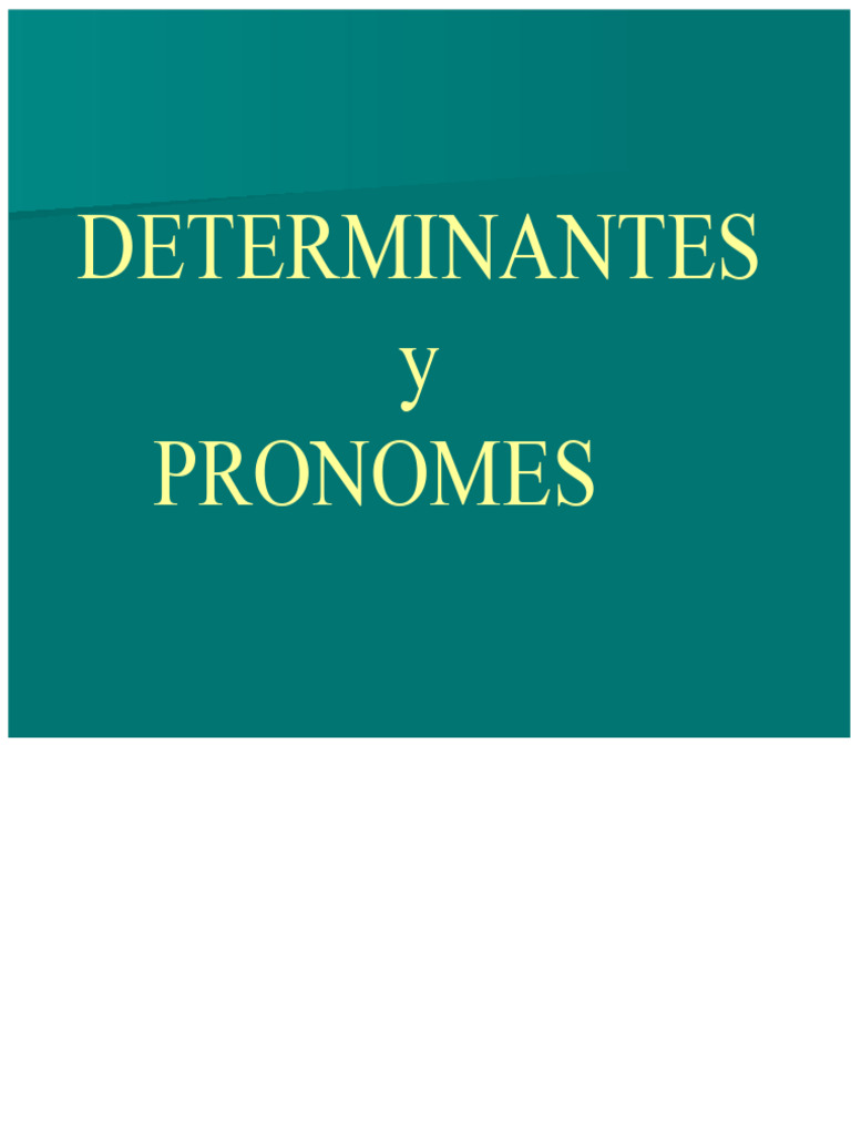 Determinantes e Pronomes: Guia Completo | PDF | Pronome | Unidades ...