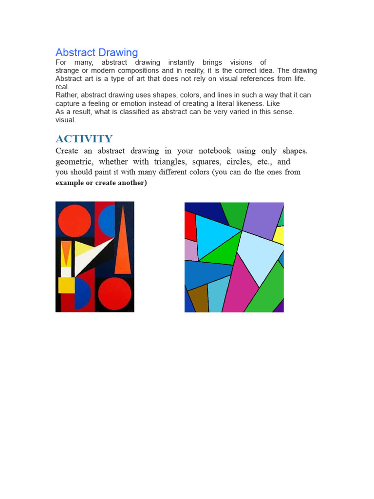 Abstract Drawing Techniques and Activity | PDF