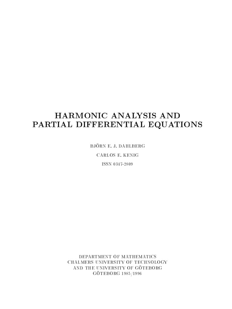 Dahlberg & Kenig - Harmonic Analysis and Partial Differential Equations ...