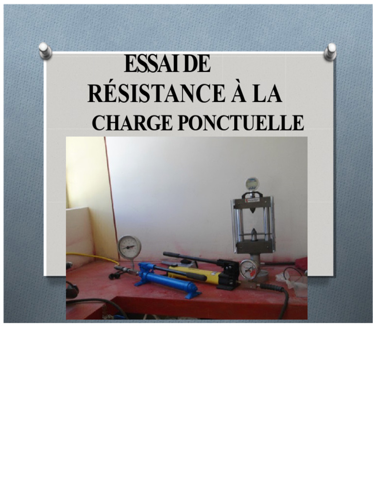 Essai de Résistance à la Charge Ponctuelle | PDF