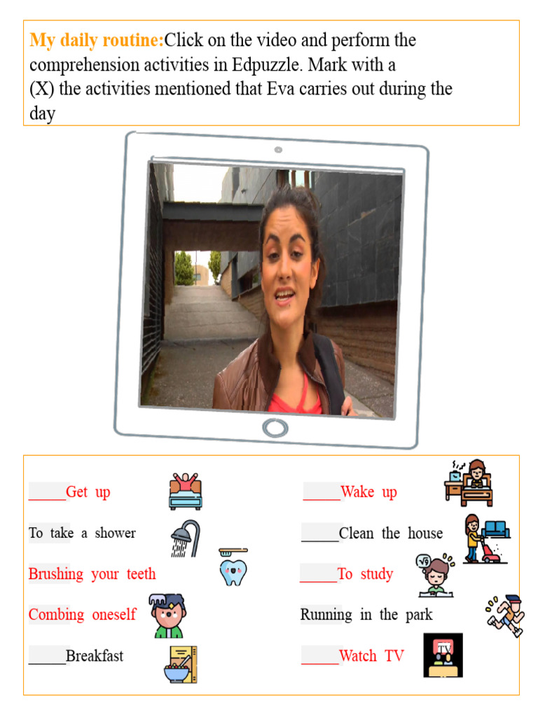 Eva's Daily Routine Activities Guide | PDF