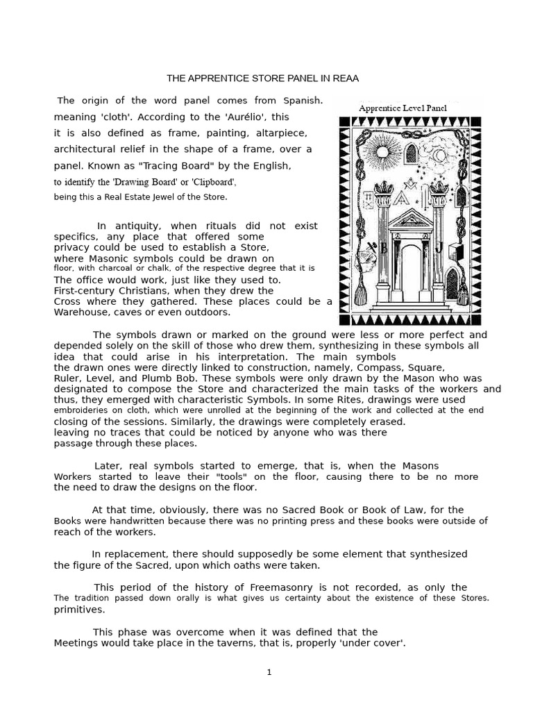 Understanding the Apprentice Store Panel | PDF | Freemasonry | Masonic ...