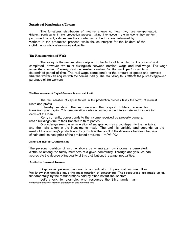 Understanding Functional Income Distribution | PDF | Expense | Taxes