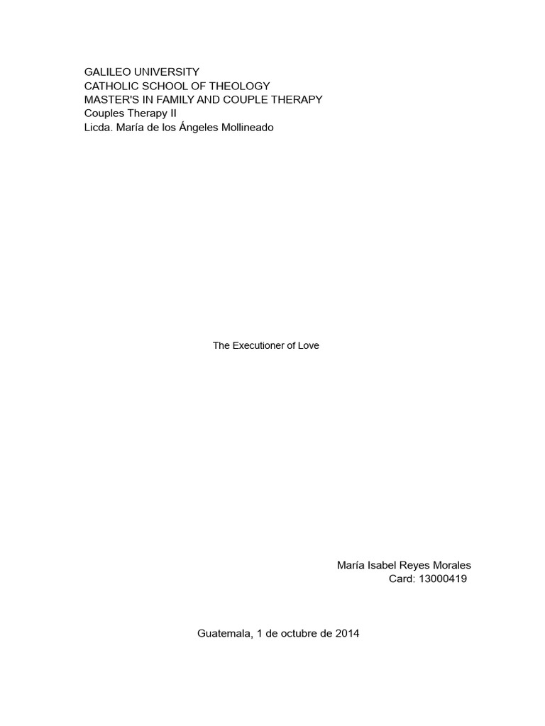 EXECUTIONER OF LOVE.pdf | PDF | Psychotherapy | Psychoanalysis