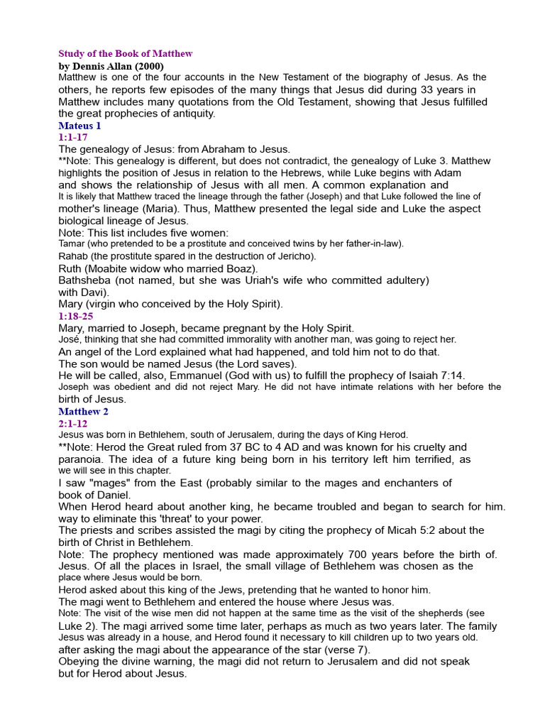 Insights into the Book of Matthew | PDF | Jesus | Gospel Of Matthew