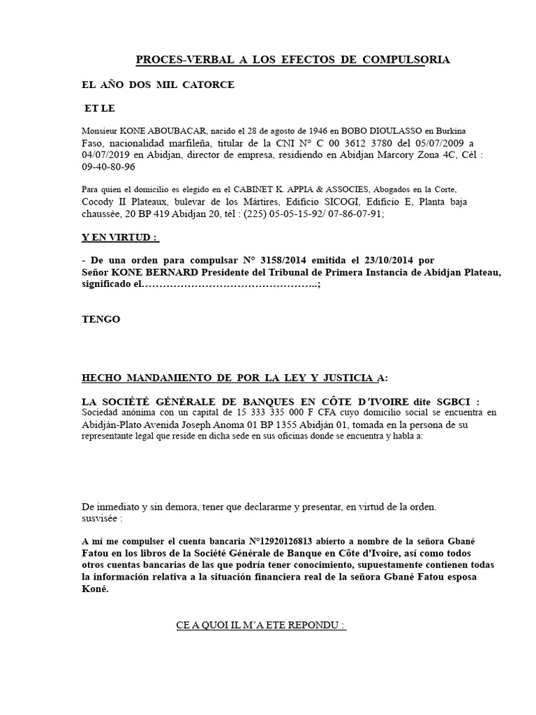 Acta de Compulsion Kone | PDF