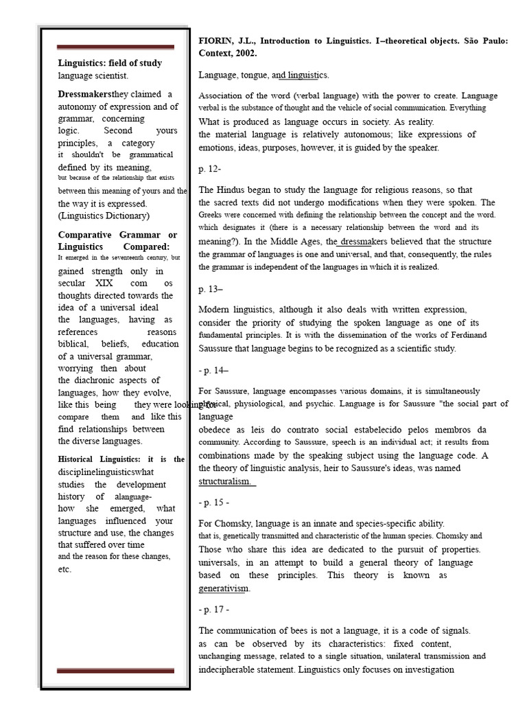 Overview of Linguistics and Its Theories | PDF | Linguistics | Grammar