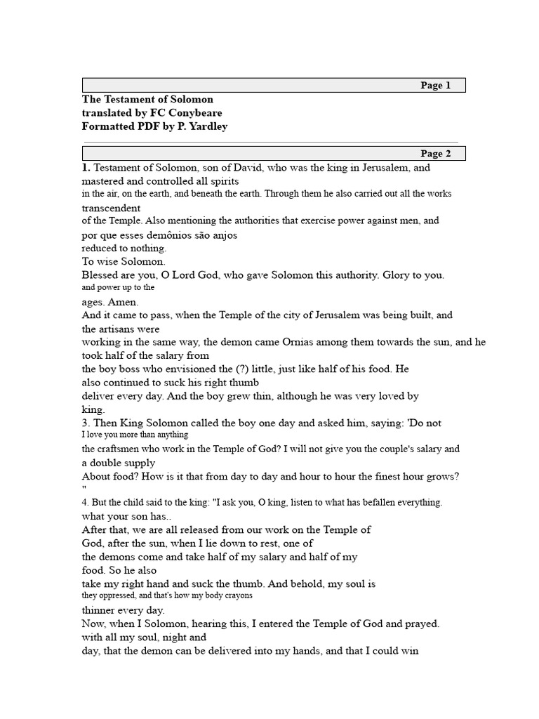 Testament of Solomon: Demon Control | PDF | Solomons | Demons