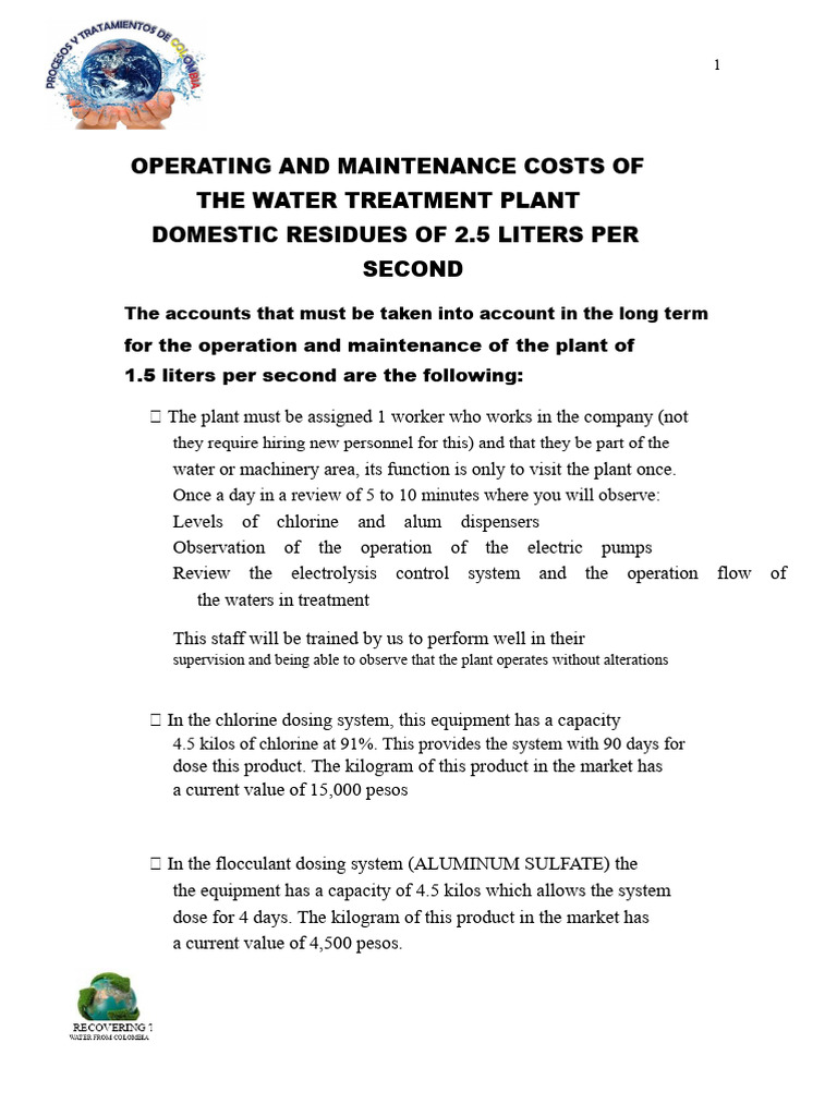 Water Treatment Plant Cost Analysis | PDF | Sewage Treatment | Water