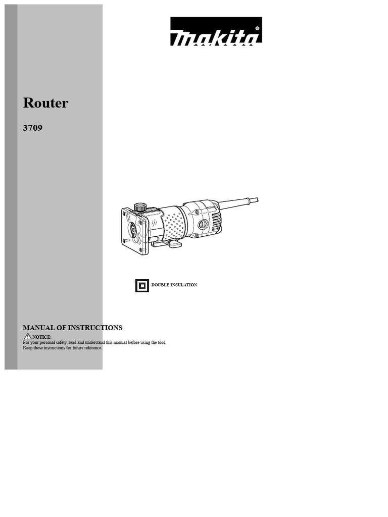 8420068_manual_router_3709_makita.pdf | PDF | Electrical Connector | Drill