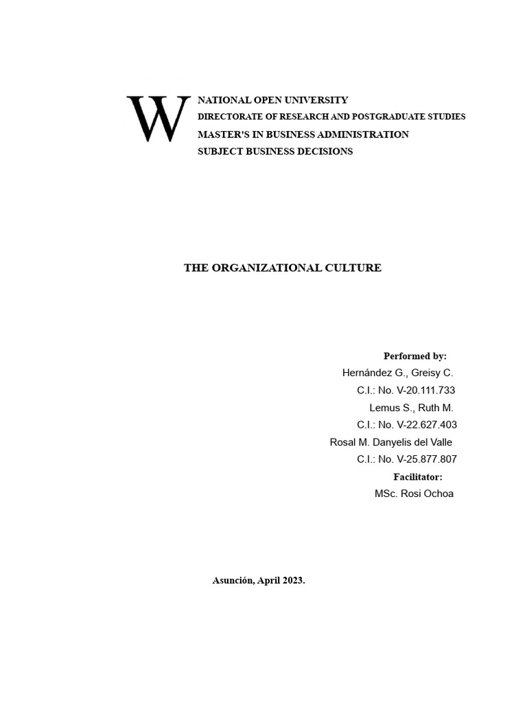 Understanding Organizational Culture | PDF | Organizational Culture ...