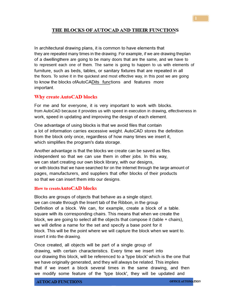 AutoCAD Blocks: Creation and Functions | PDF | Auto Cad | Icon (Computing)