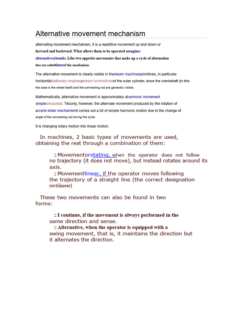 Understanding Alternative Movement Mechanisms | PDF | Machines | Tools