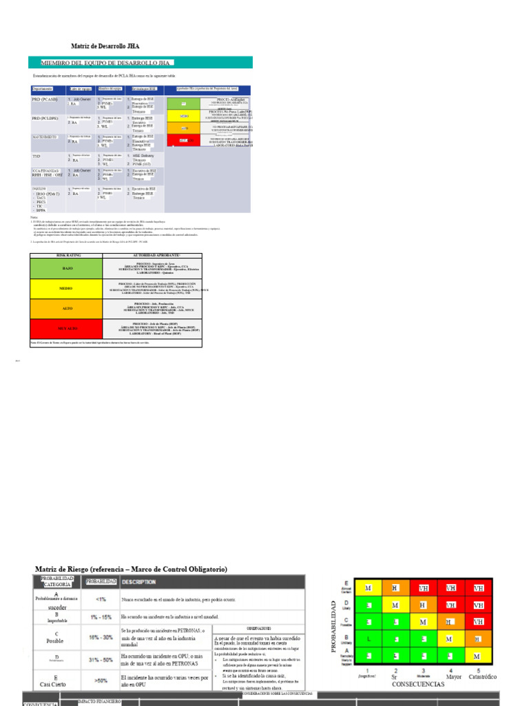 Matriz de Riesgo y JHA en Seguridad Laboral | PDF | Laboratorios