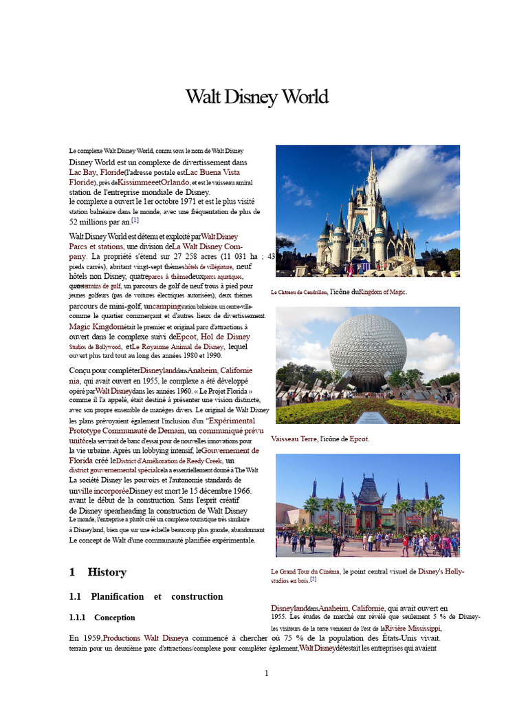 Guide complet sur Walt Disney World | PDF | Walt Disney World Resort ...