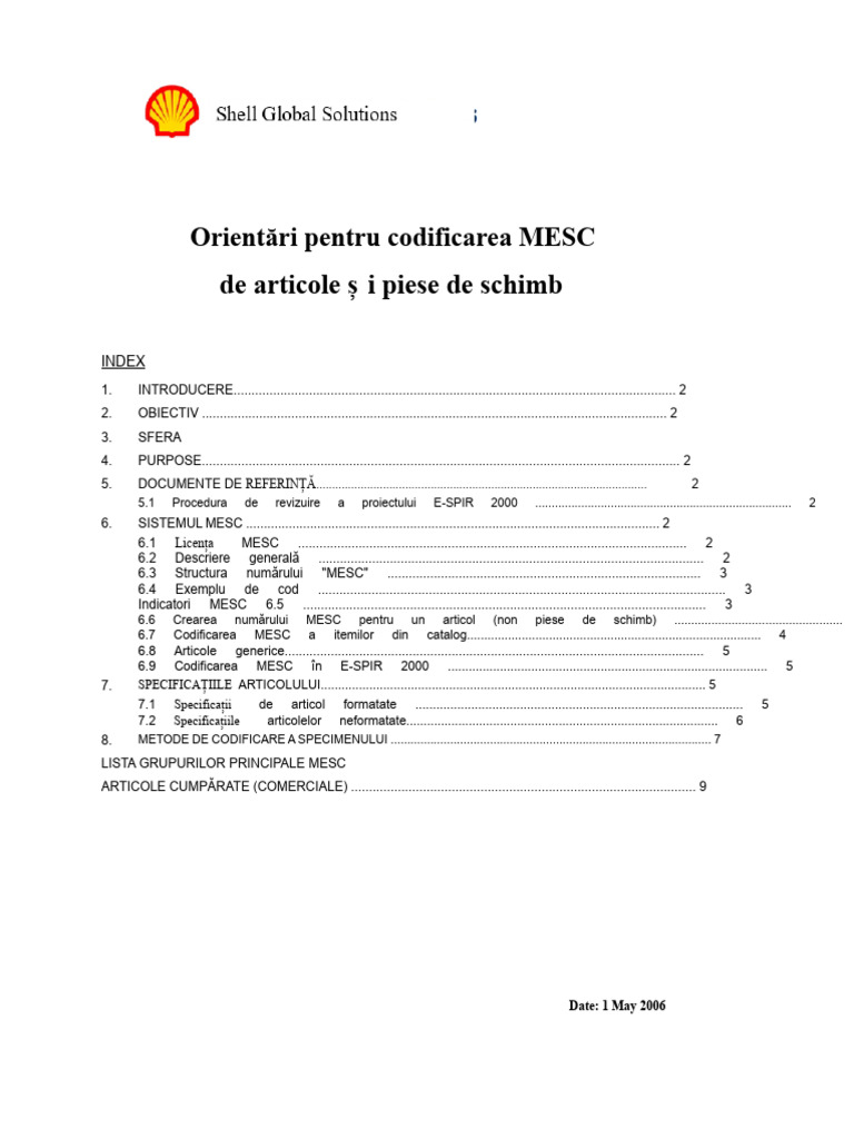 Ghiduri de Codare Pentru MESC Și Piese de Schimb PDF | PDF